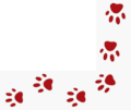 A trail of paw prints around the feature